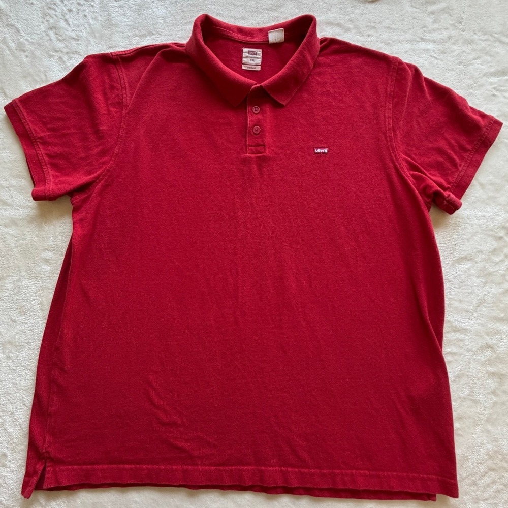 Levi's‎ Red Short Sleeve Standard Pique Polo Shirt Mens XXL Good
